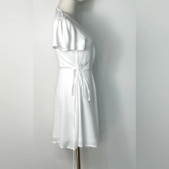 Lulu’s Harbor Point White Sheer Chiffon Wrap Dress Size Small and Medium - Picture 5 of 13